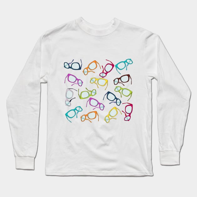 Hipster Glasses Long Sleeve T-Shirt by Jirka Svetlik